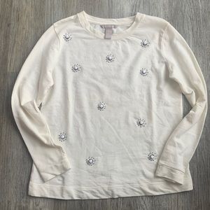 Banana Republic cream top with beaded accents